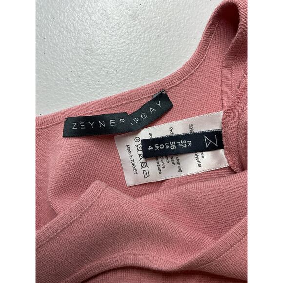 Zeynep Arcay Pink Viscose Cutout Knit Bodysuit Size 0 - Picture 4 of 4